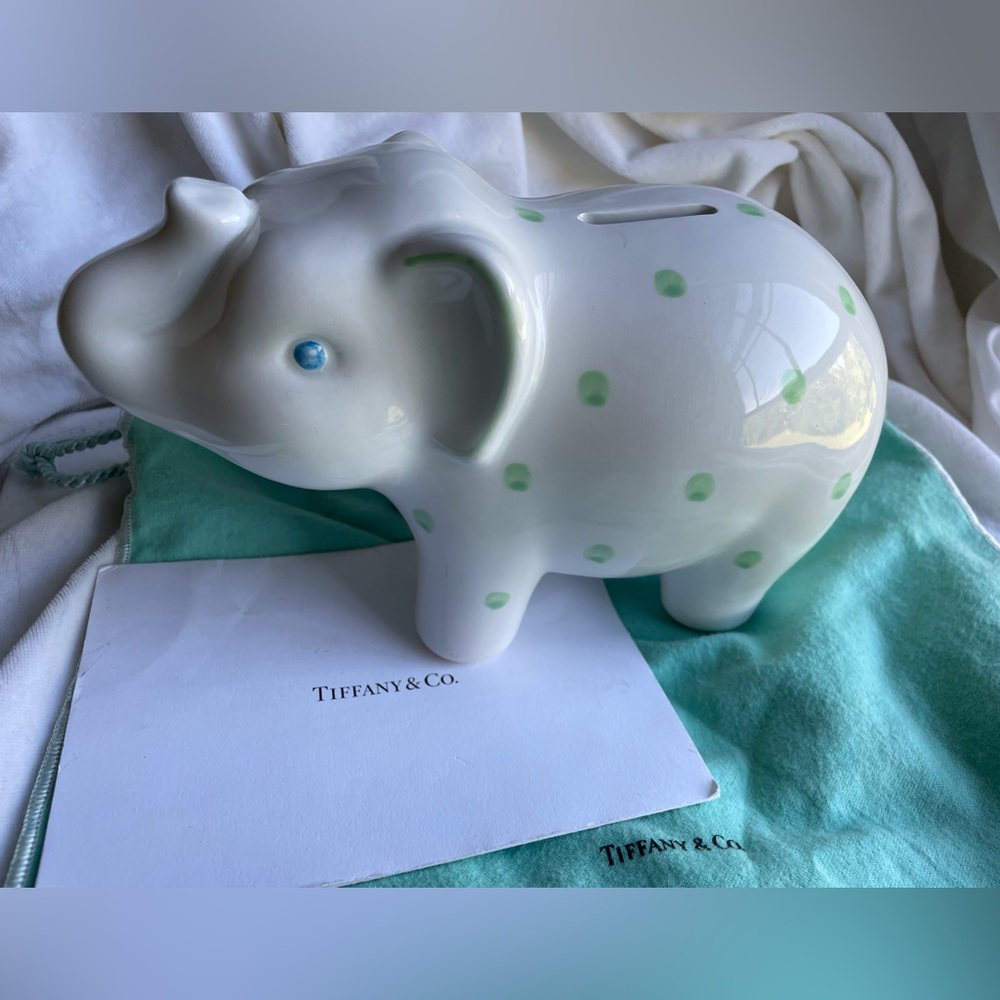 TIFFANY & CO. CERAMIC POLKA DOT ELEPHANT-Y BANK